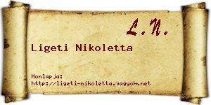 Ligeti Nikoletta névjegykártya
